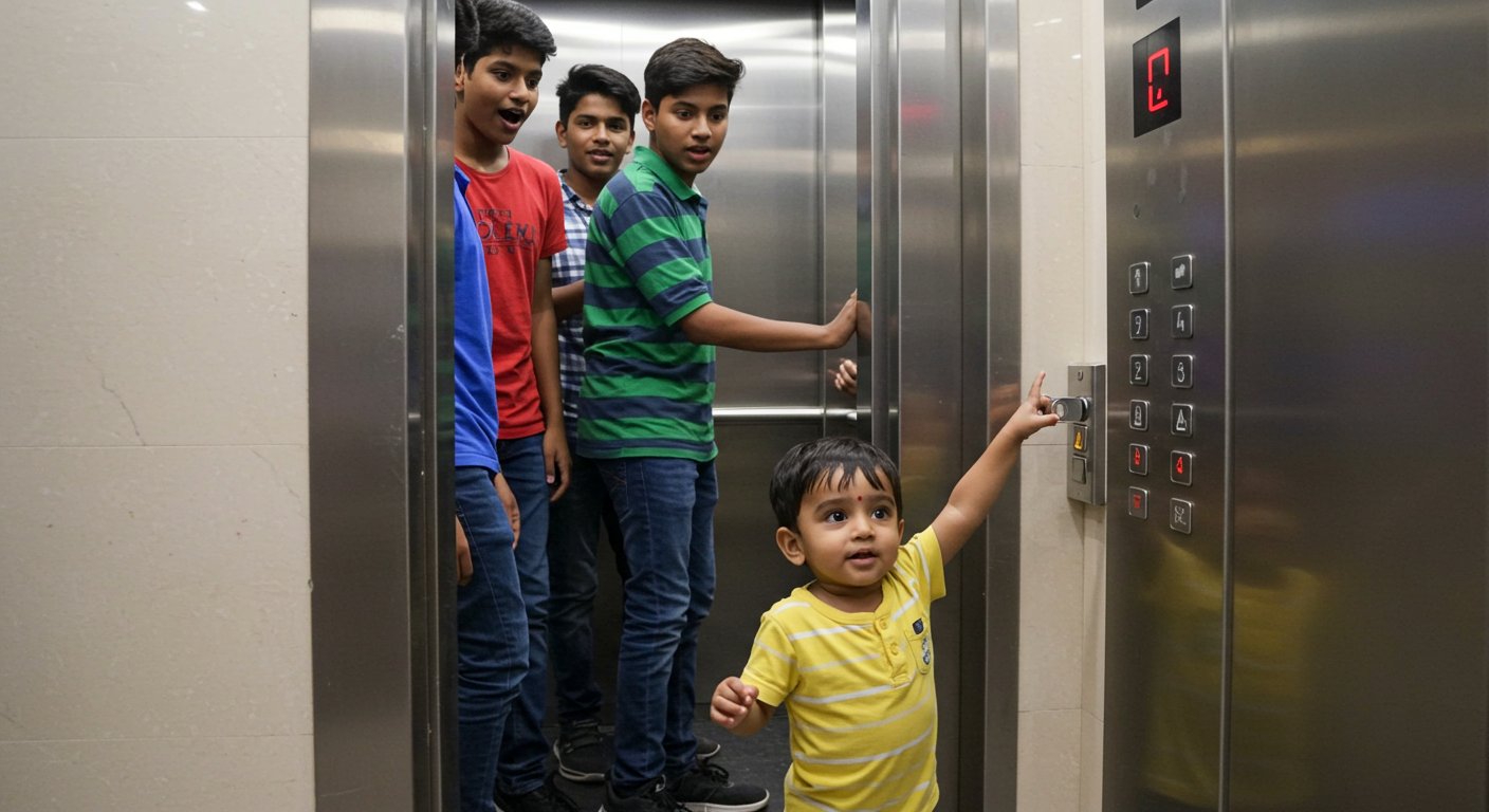 Viral Video: Boys' Entry in Lift and the Child's Hilarious 'Antics', You'll Laugh Holding Your Stomach!