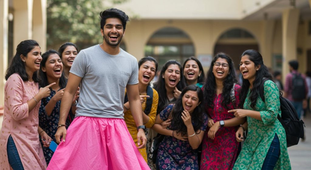 Boy Arrives at College Wearing a Skirt, Girls' Laughter Unstoppable: Video Creates a Stir!