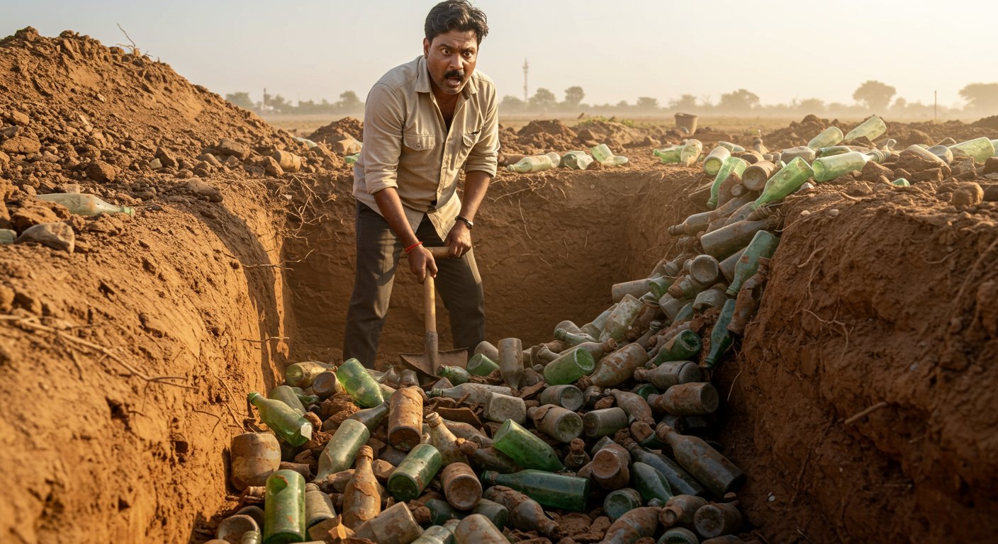 Video Viral: Thousands of bottles emerge from underground, man digs to uncover a shocking truth!