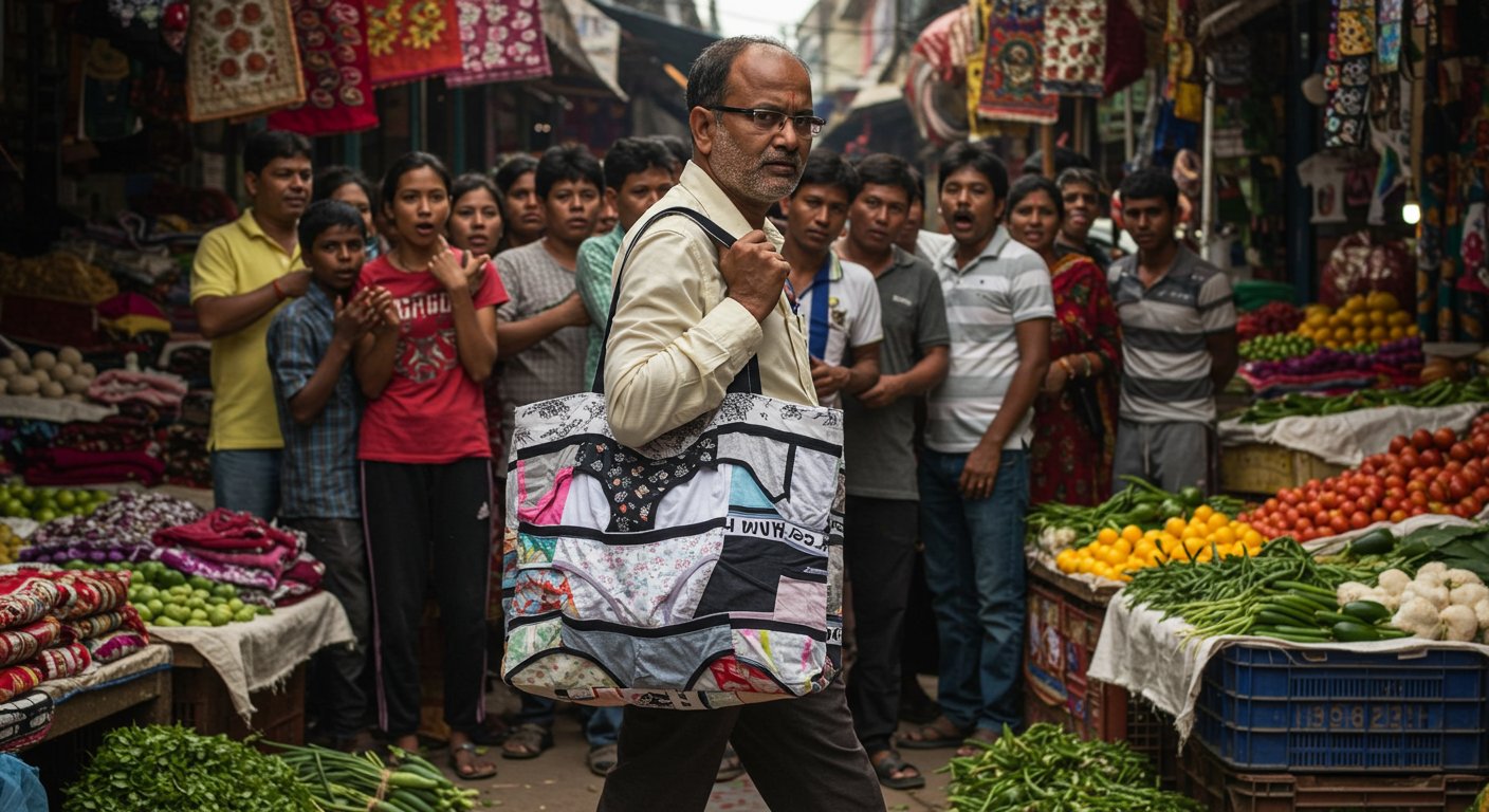 Video Viral: Man Reaches Market With Underwear-Shaped Bag, People Were Left Staring!