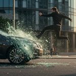 Viral Video: Person jumped from building onto car, smashed the glass and got inside; what happened next will shock you!