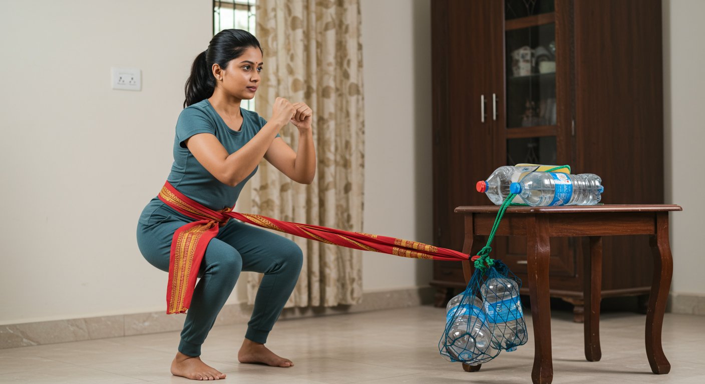 Unable to go out, woman creates epic exercise 'jugaad' at home; video amazes viewers.