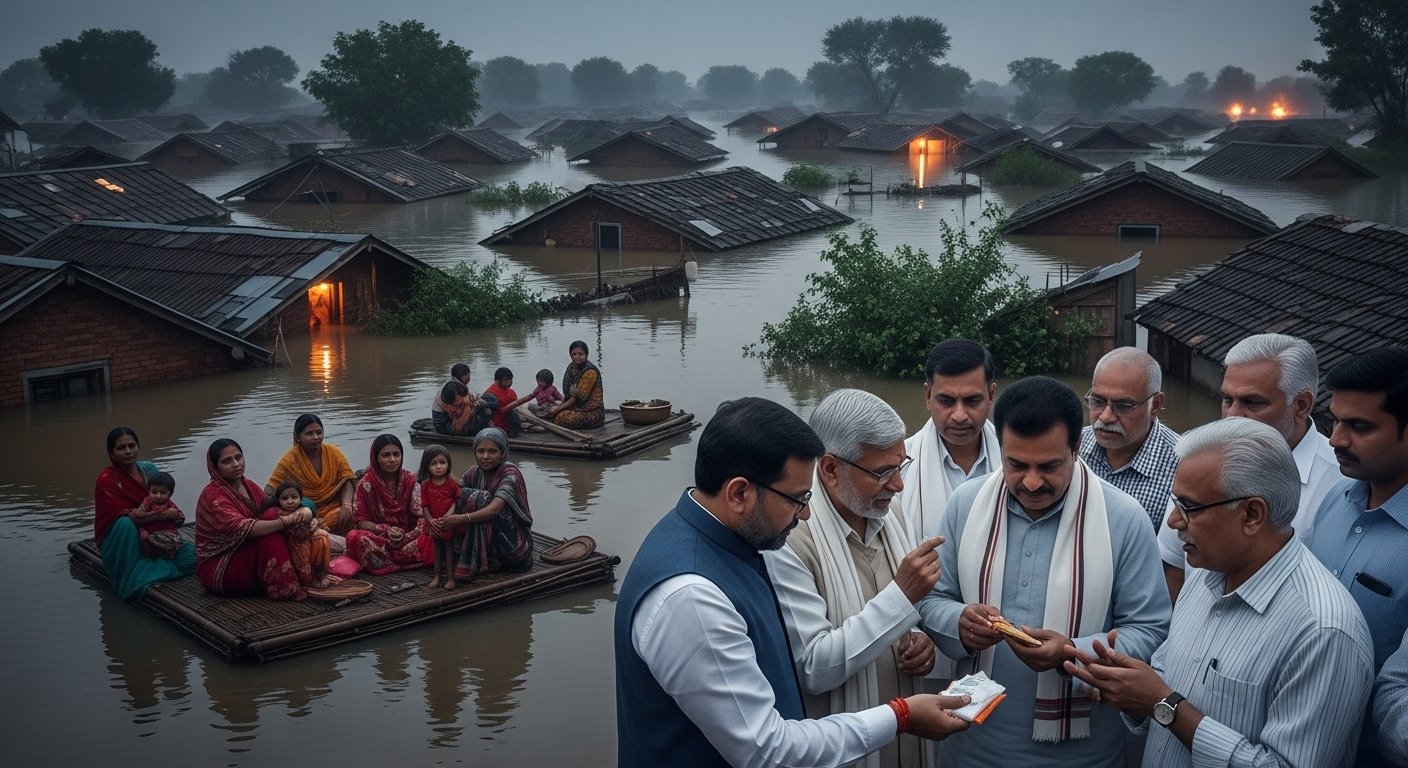 UP Flood Crisis: 402 Villages in 17 Districts Submerged; 11 Yogi Cabinet Ministers to Stay Overnight in Flood-Affected Areas