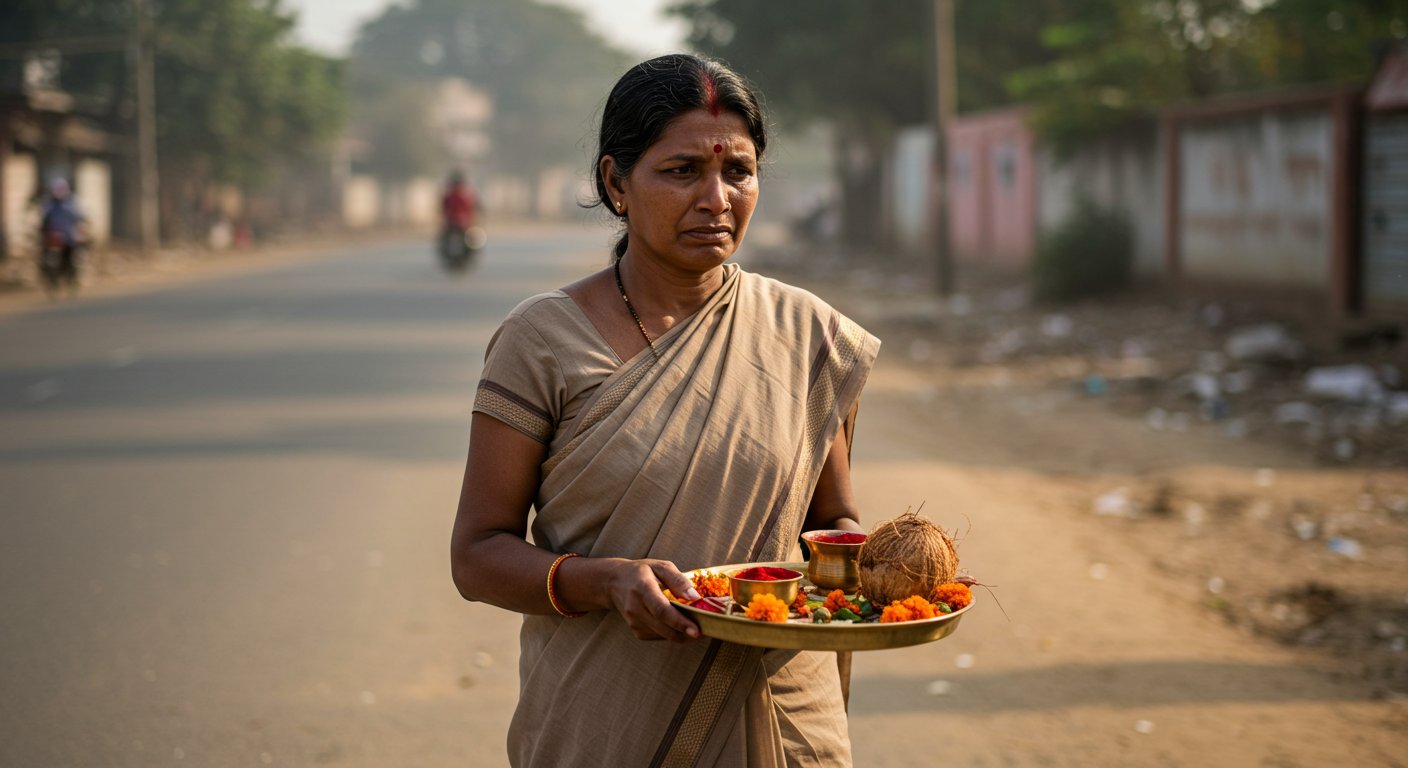Rahul Gandhi's 'Voter Rights Yatra': Woman waited in Gaya-ji with coconut and puja thali for welcome, but convoy passed without stopping.