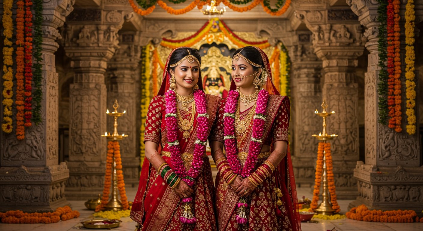Breaking religious barriers, love triumphs: Two Muslim sisters marry in temple, also change names.