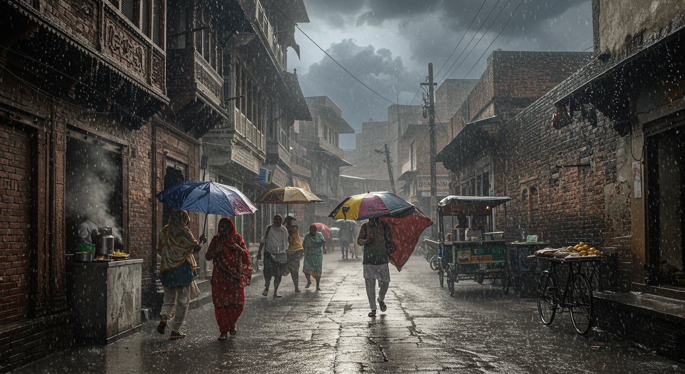 UP Weather Worsens: Heavy Rain Alert for Next Two Days, Temperature to Drop by 4 Degrees!