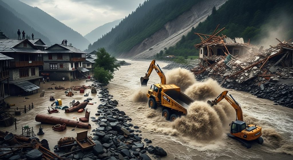 Devastating Monsoon in Himachal: Over 100 Houses Waterlogged in Una, House Instantly Collapses in Mandi, Machines Swept Away in Drain in Kullu.