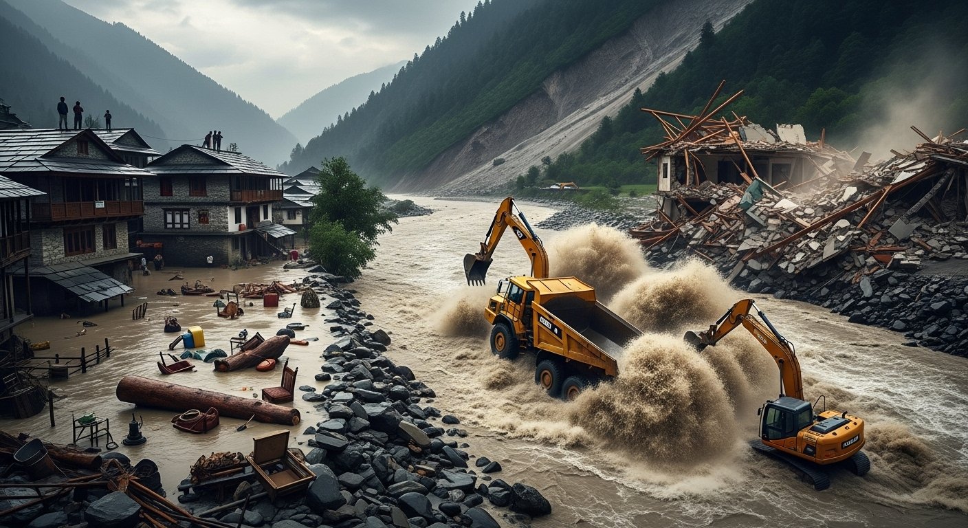 Devastating Monsoon in Himachal: Over 100 Houses Waterlogged in Una, House Instantly Collapses in Mandi, Machines Swept Away in Drain in Kullu.