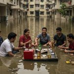 Society Waterlogged, People Began Liquor Party While Sitting In The Middle; Viral Video Sparks Commotion.
