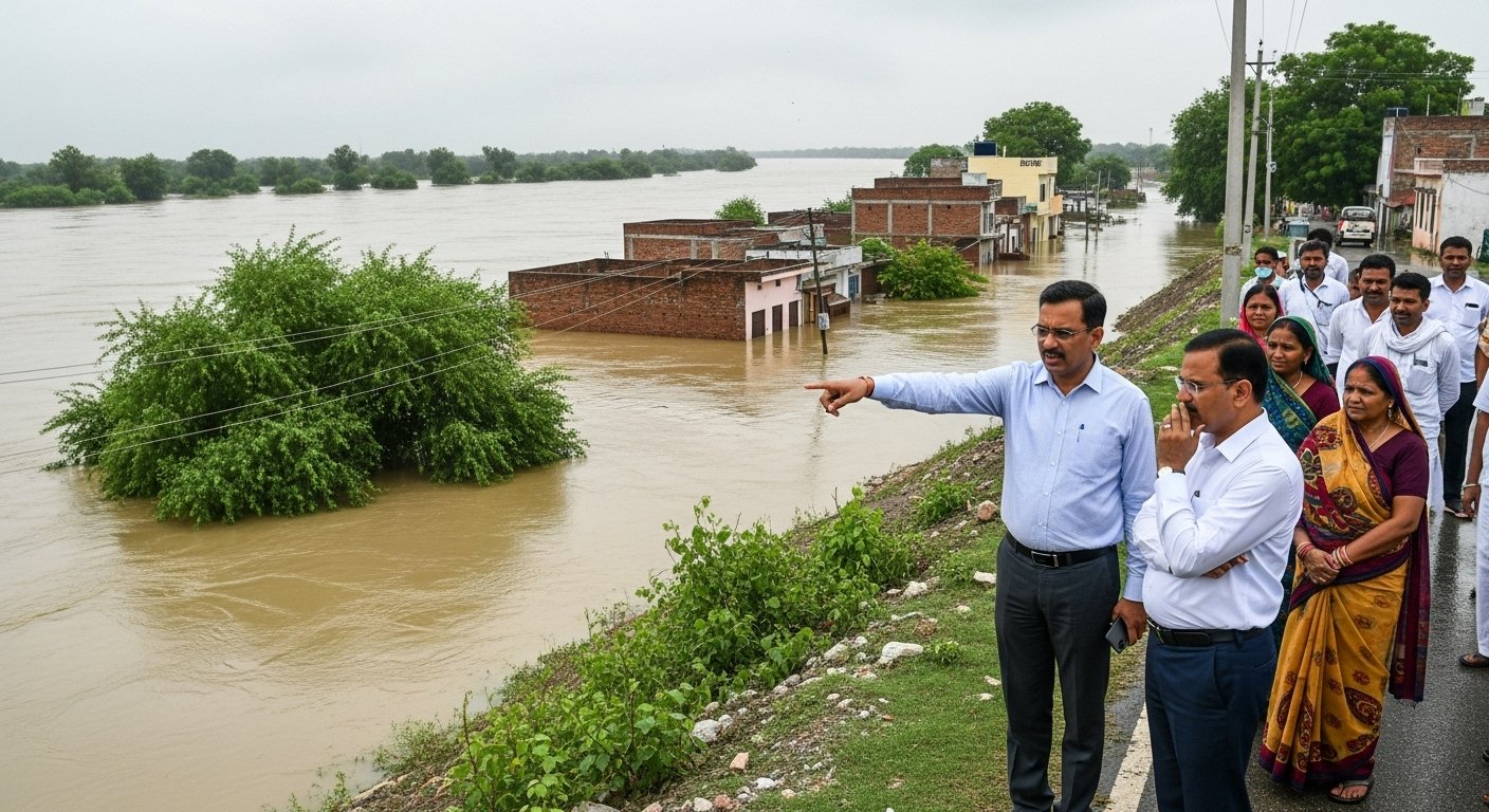 Garh Ganga Water Level in Hapur Above Danger Mark: Water Reaches Populated Areas, DM-SP Inspect