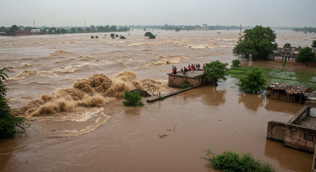 Water released from Gokul Barrage, Yamuna turned ferocious: Flood threat in 40 villages of UP, roads submerged