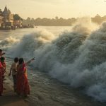 Shocking Sight: Water flows backward and tall waves rise in this river, people astonished!