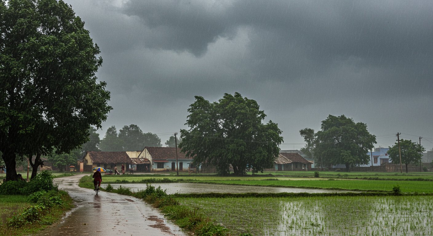 Weather Takes a Turn in UP: Heavy Rain Lashes Western Terai; More Downpour Expected Today in Purvanchal and Terai