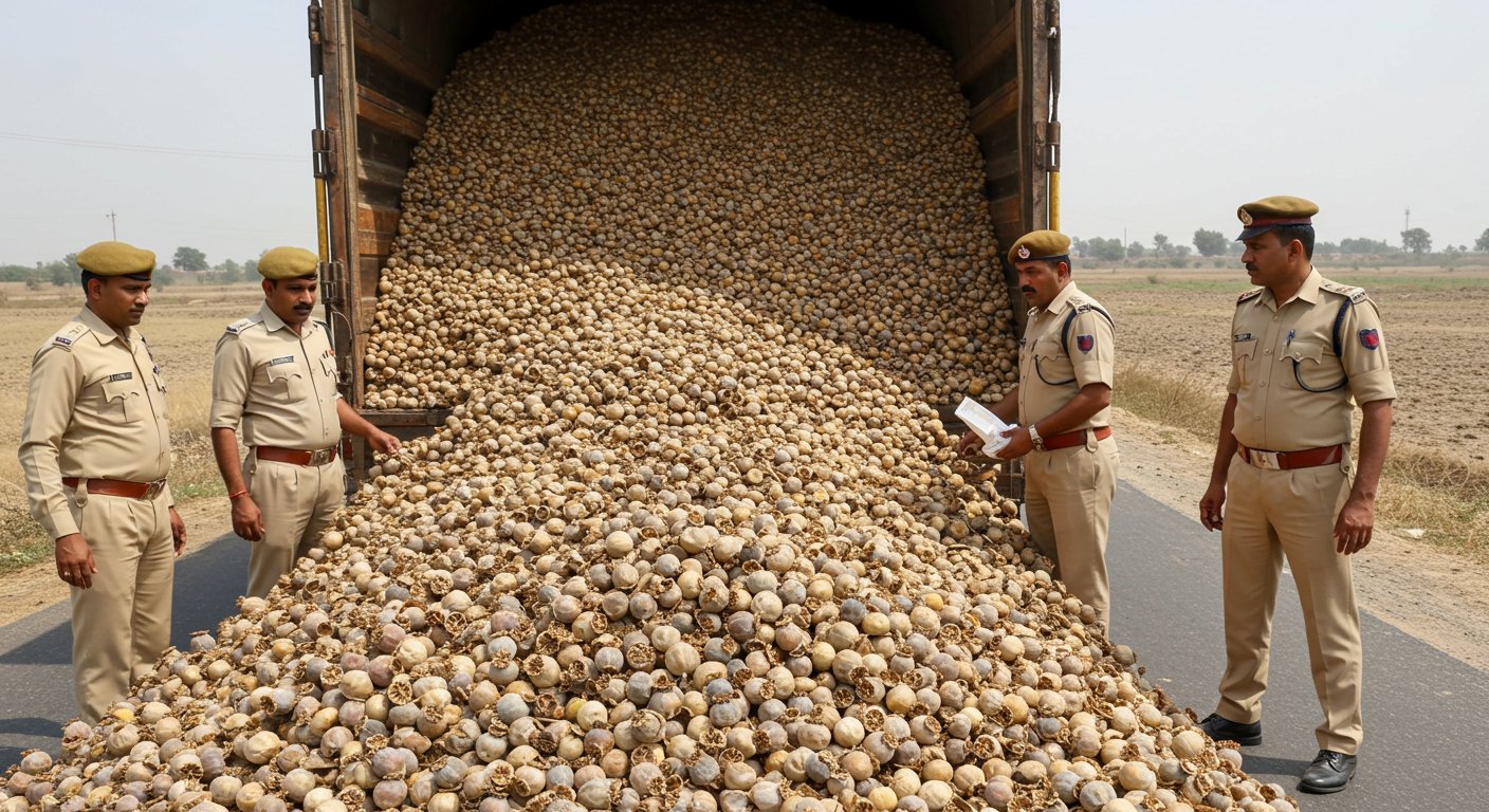 UP Police Stunned: The Price of Poppy Husk Was So Staggering It Blew Their Minds; Smuggled Hidden in a Truck.