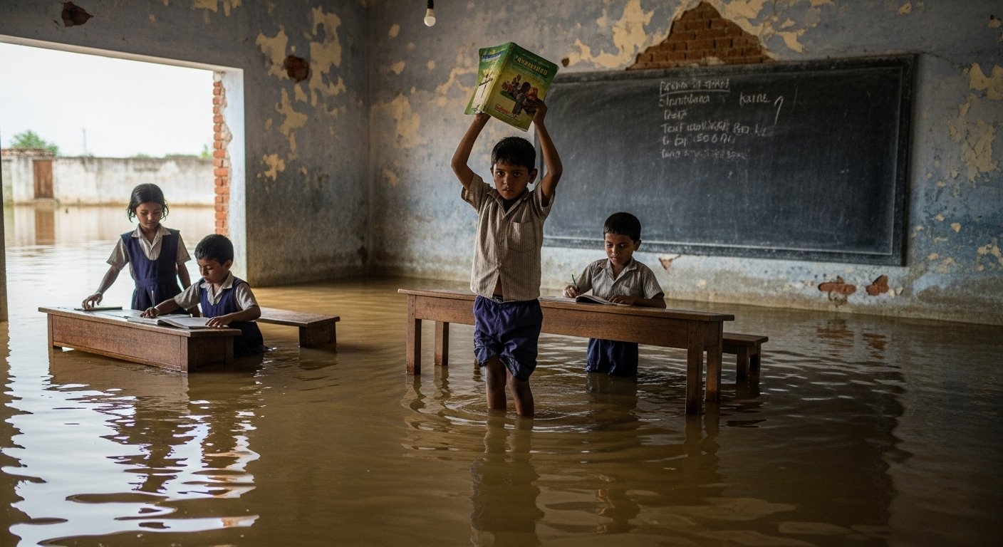 The Bitter Truth of UP Education: Classrooms Waterlogged, School Becomes a Pond, How Will Students Study?