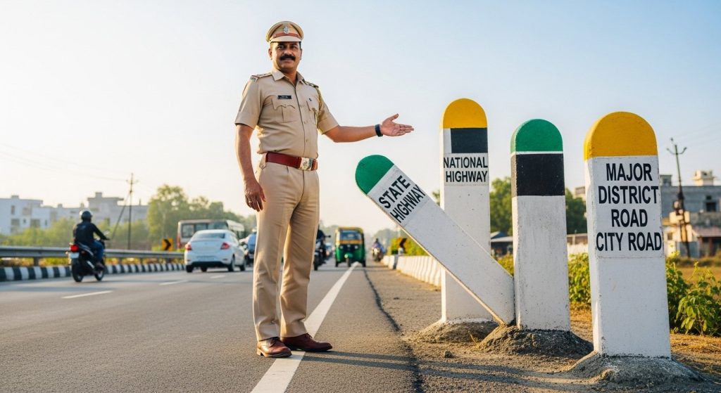 Traffic Policeman Unravels 'Road Colors' Mystery: What Do Milestone Colors Indicate? Video Goes Viral!