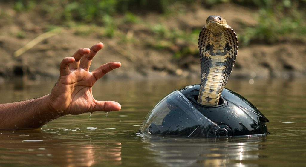 Venomous Snake Emerged As Man Removed Helmet! Viral Video Causes Stir