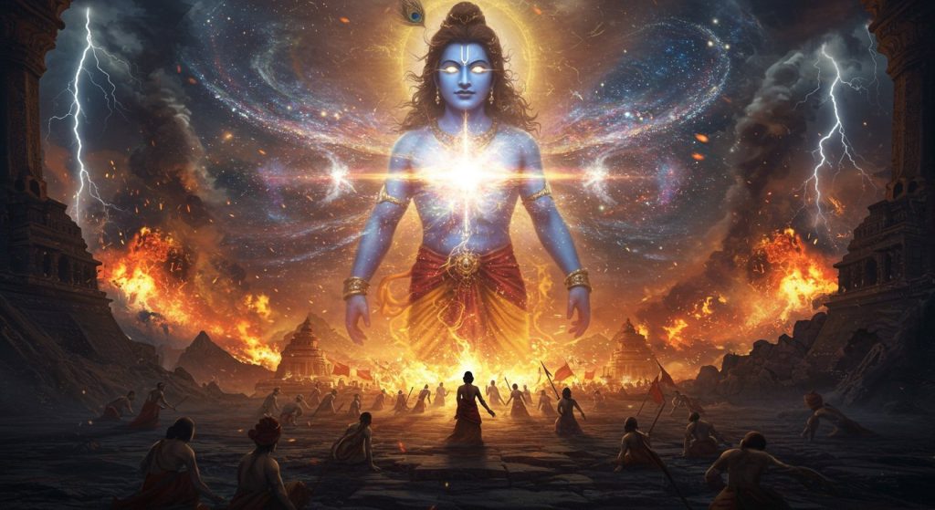Why did Lord Krishna not open his third eye? When his divine power manifested twice, such devastation was unleashed.