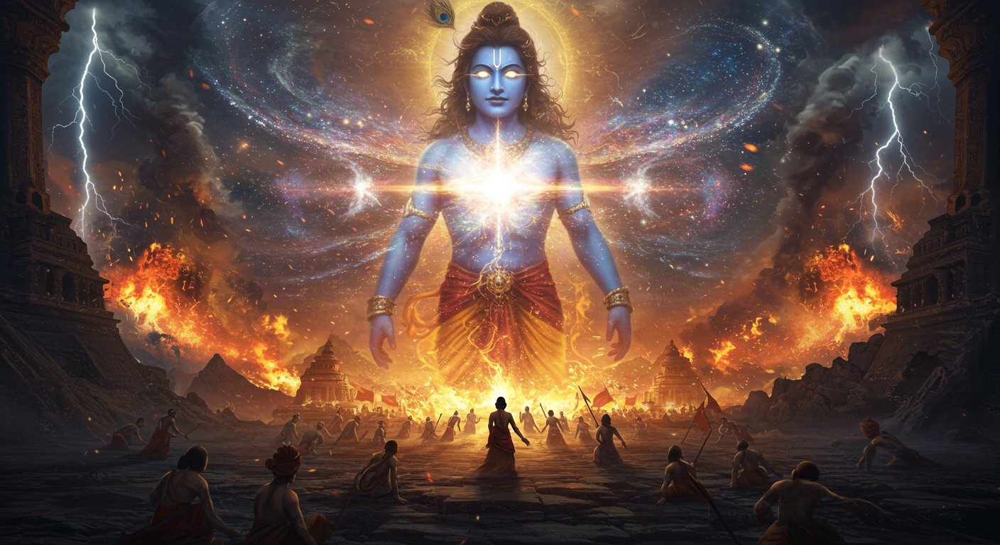 Why did Lord Krishna not open his third eye? When his divine power manifested twice, such devastation was unleashed.