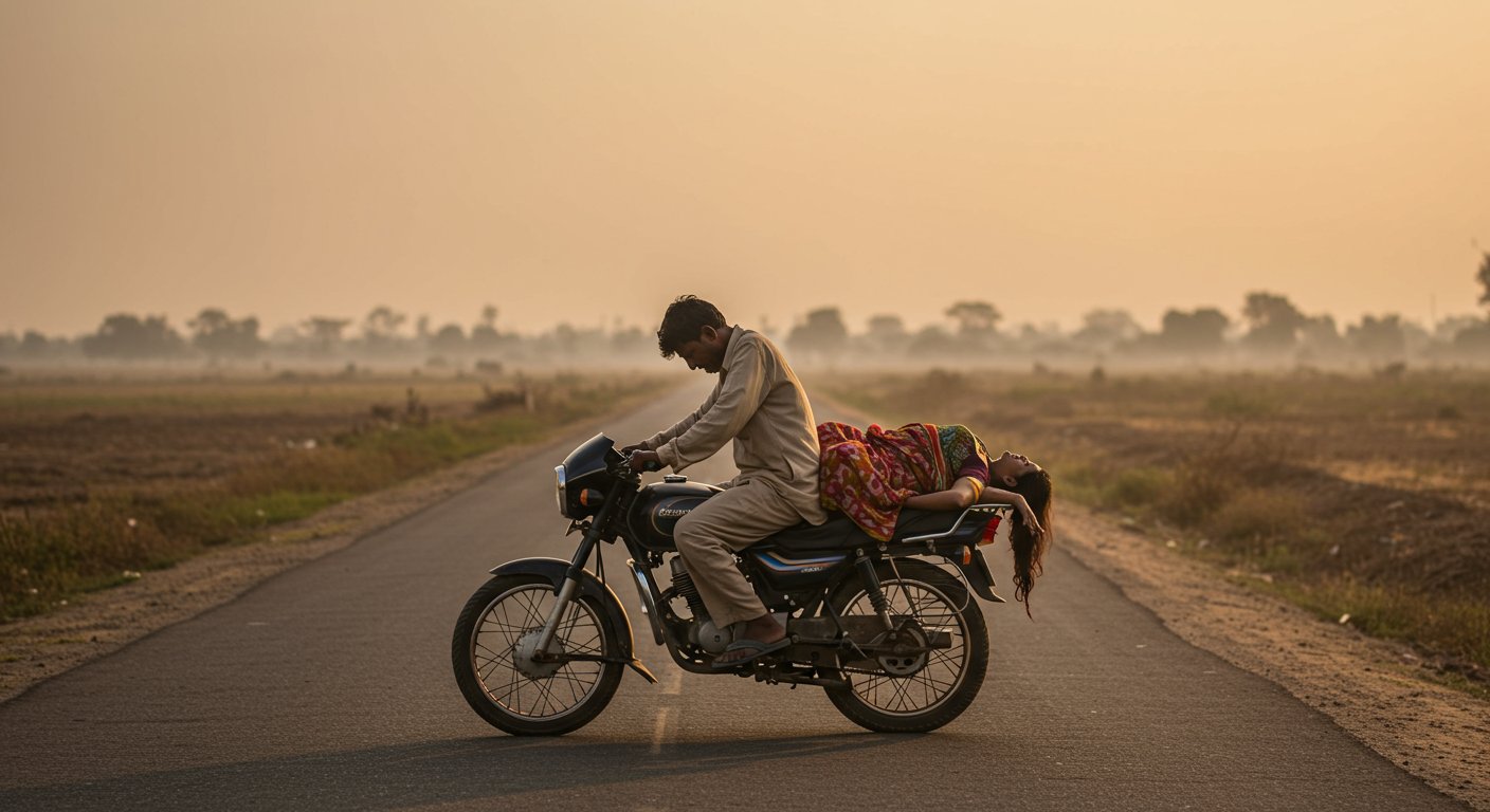 Man forced to carry wife's body on bike: She died in a road accident, and no one helped despite pleas.