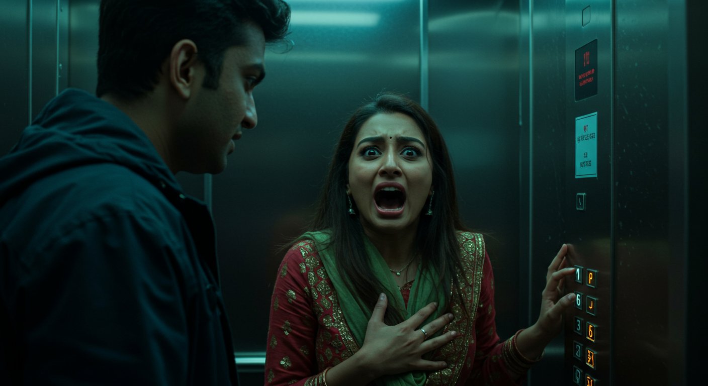Terrifying Lift Moment: A Young Man's Question Made a Woman Scream