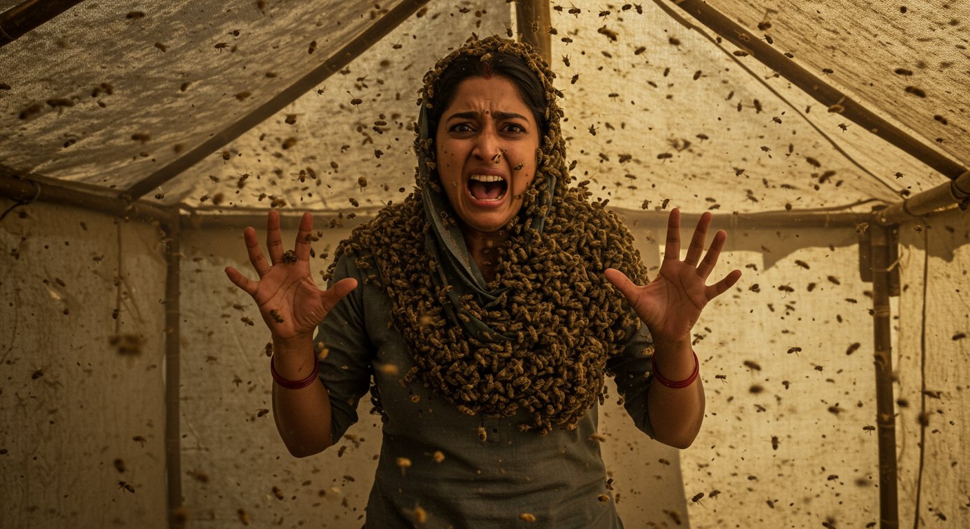 Woman Entered Bee-Filled Tent, Stung Repeatedly and Left In Terrible Condition!