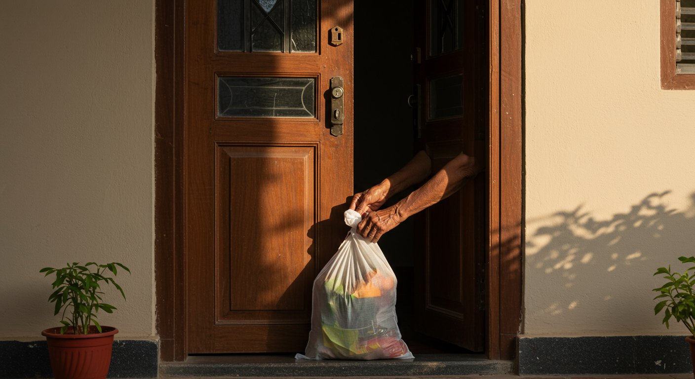 Woman Not Home When Elderly Neighbor Leaves Bag Of Items At Door!