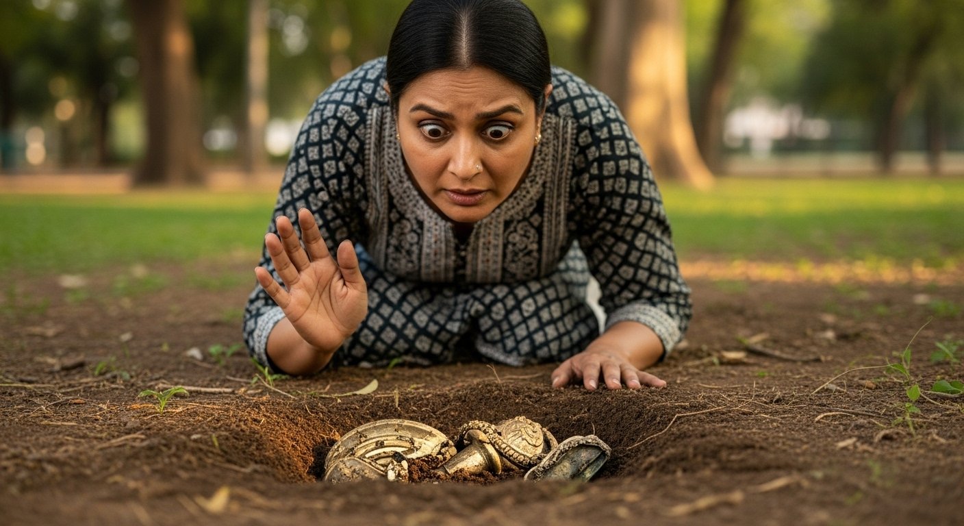 Woman Strolling in Park Finds Centuries-Old Treasure? Police Also Surprised Seeing Shining Object in Soil