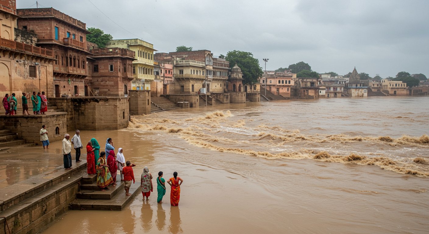 Yamuna's Water Level Near Flood Mark in UP: Panic in Riverside Areas, Administration on Alert