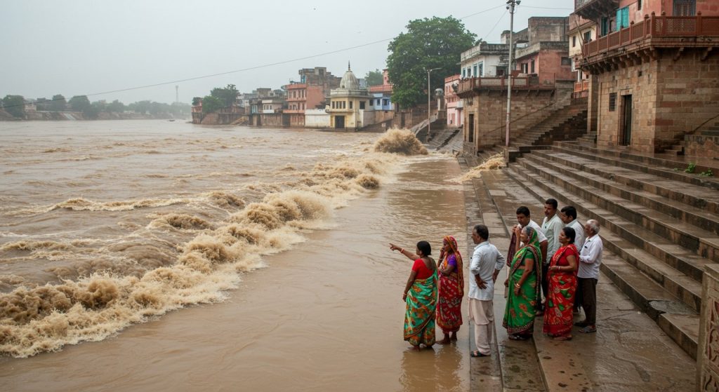 Yamuna in spate in Uttar Pradesh; Water level just 2.5 feet from danger mark; Concerns of riverside residents increase.