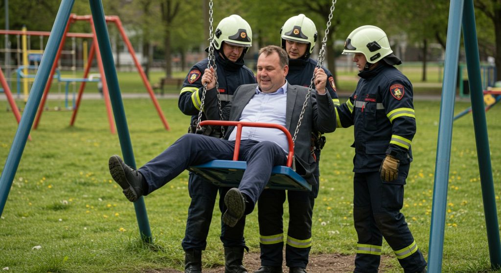 Viral News: 40-Year-Old Man Trapped in Children's Swing, Rescued by Firefighters in 30 Minutes