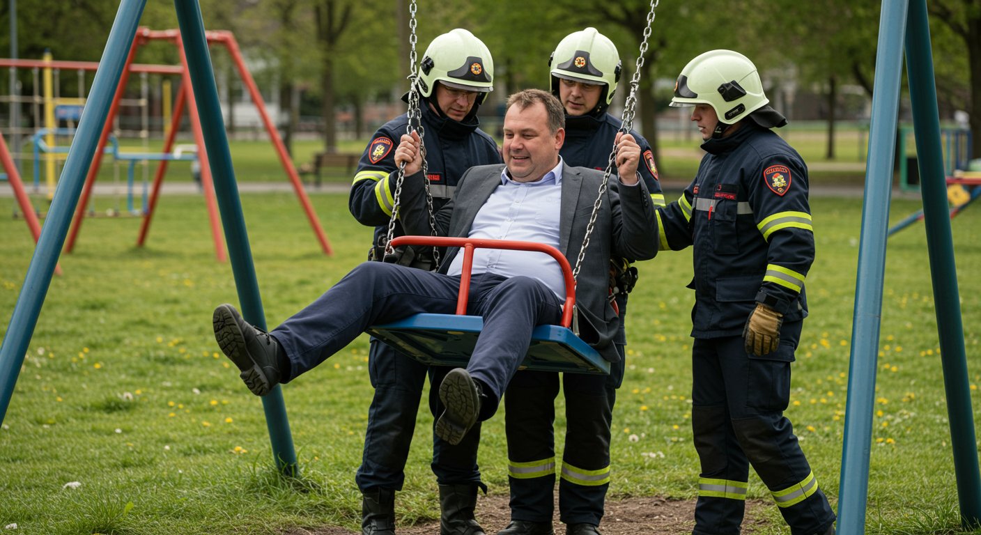 Viral News: 40-Year-Old Man Trapped in Children's Swing, Rescued by Firefighters in 30 Minutes