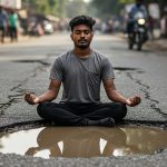 Performed Yoga in Pothole, Road Repaired in 6 Hours: Youth's Unique Protest Goes Viral!