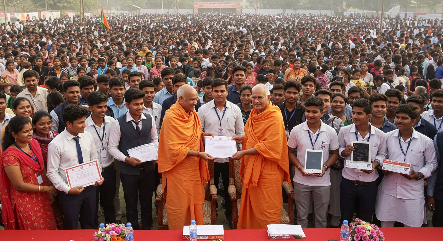 CM Yogi's Major Gift in Bareilly: Employment for 6000 Youth, Tablets for Meritorious Students
