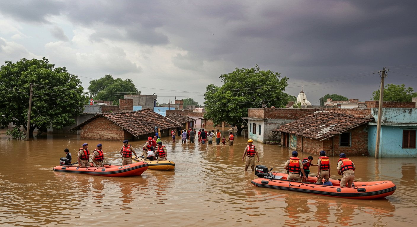 UP: CM Yogi Says 21 Districts in State Flood-Affected; 34 NDRF, SDRF Teams Engaged in Relief Work