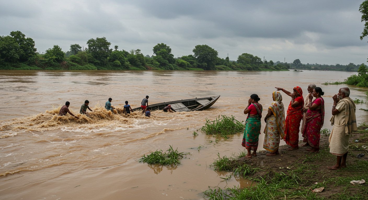 Tragic accident in Lakhimpur Kheri: Boat carrying 20 people capsizes in Sharda River, father-daughter swept away in flood; several missing