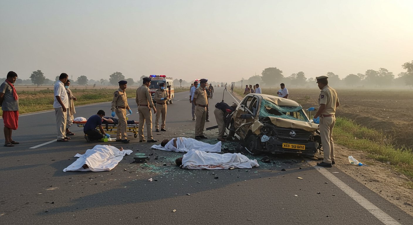 प्रयागराज में भयानक हादसा: पिंडदान कर लौट रहे चार लोगों की मौत, तीन गंभीर