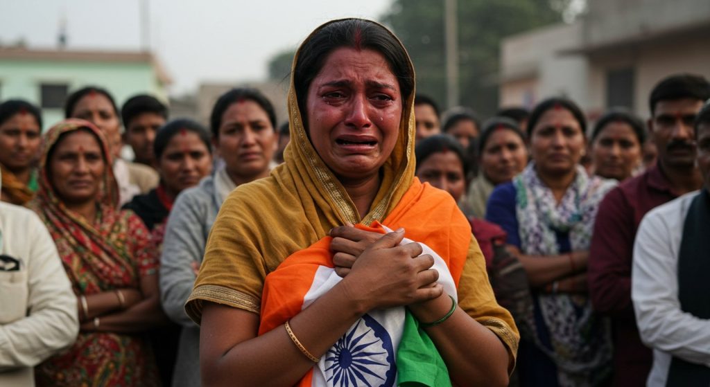 Uttar Pradesh: 34-year-old soldier dies tragic death; Brave wife weeps uncontrollably holding tricolor, people heartbroken