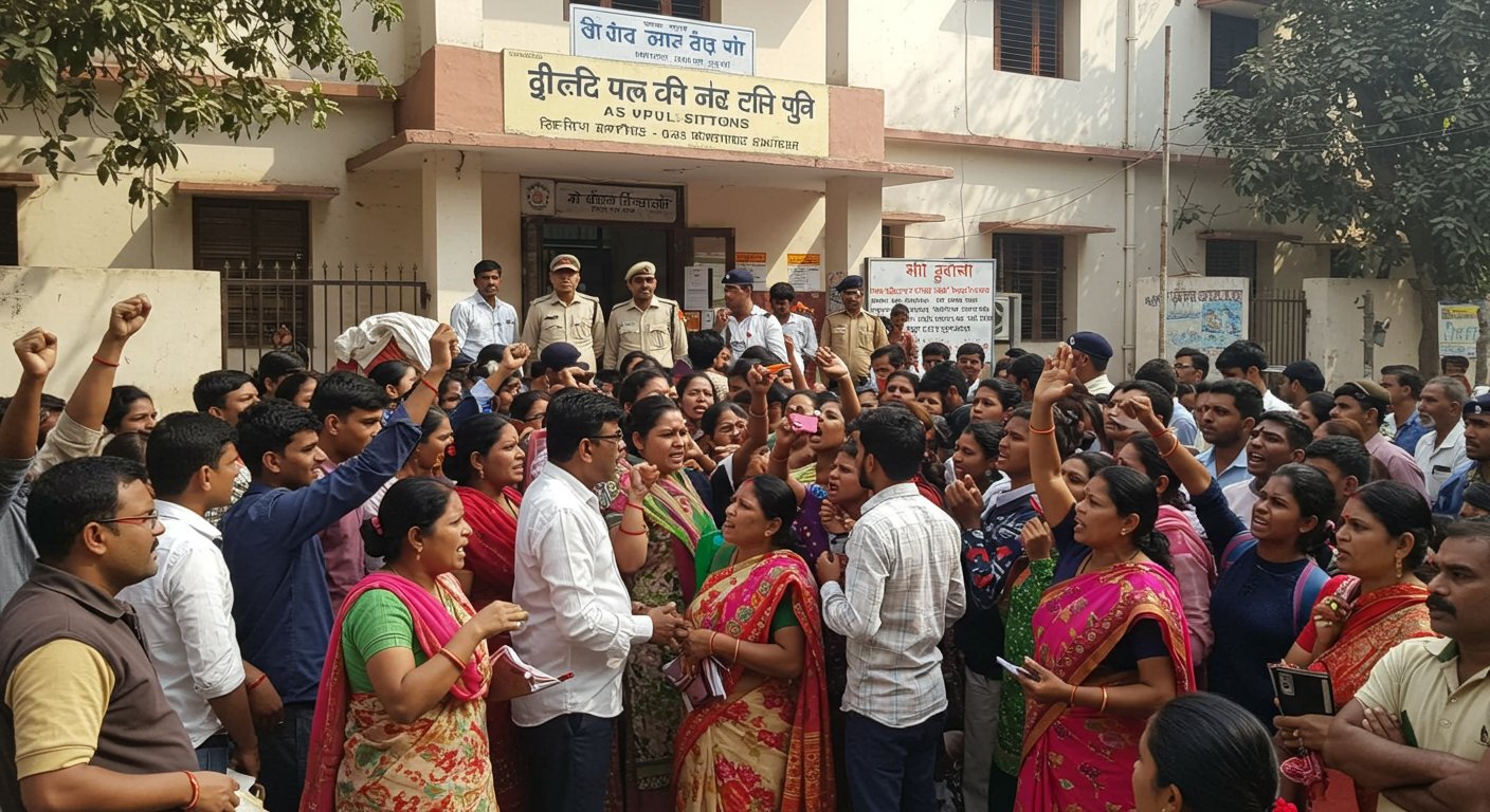 आगरा में कोचिंग सेंटर का महाधोखा: लाखों की फीस लेकर संचालक लापता, अभिभावकों का थाने पर भारी हंगामा