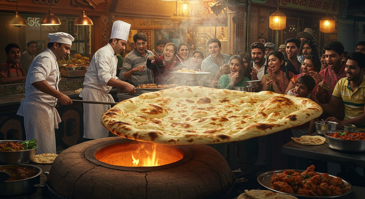Amazing: Hyderabad Offers India's Largest Naan, A Tandoor Marvel!