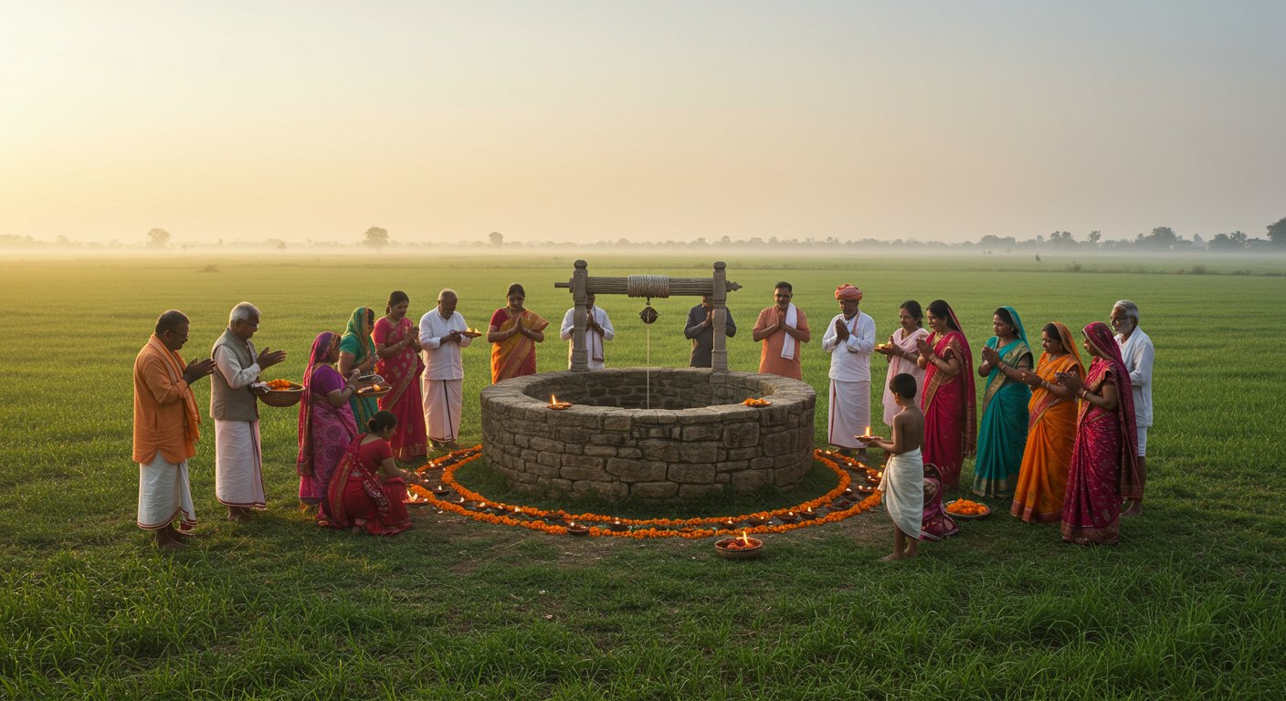 Bizarre Incident: Blue drum kept in field went missing, next morning a huge well was found, villagers began worship.