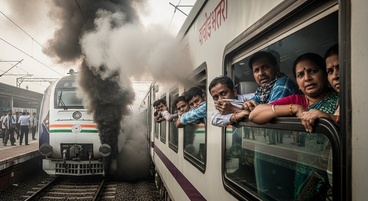 Clone Express Wheel Jammed in Aligarh, Smoke Fills Bogie, Panic Among Passengers; Departs For Delhi After 10 Minutes