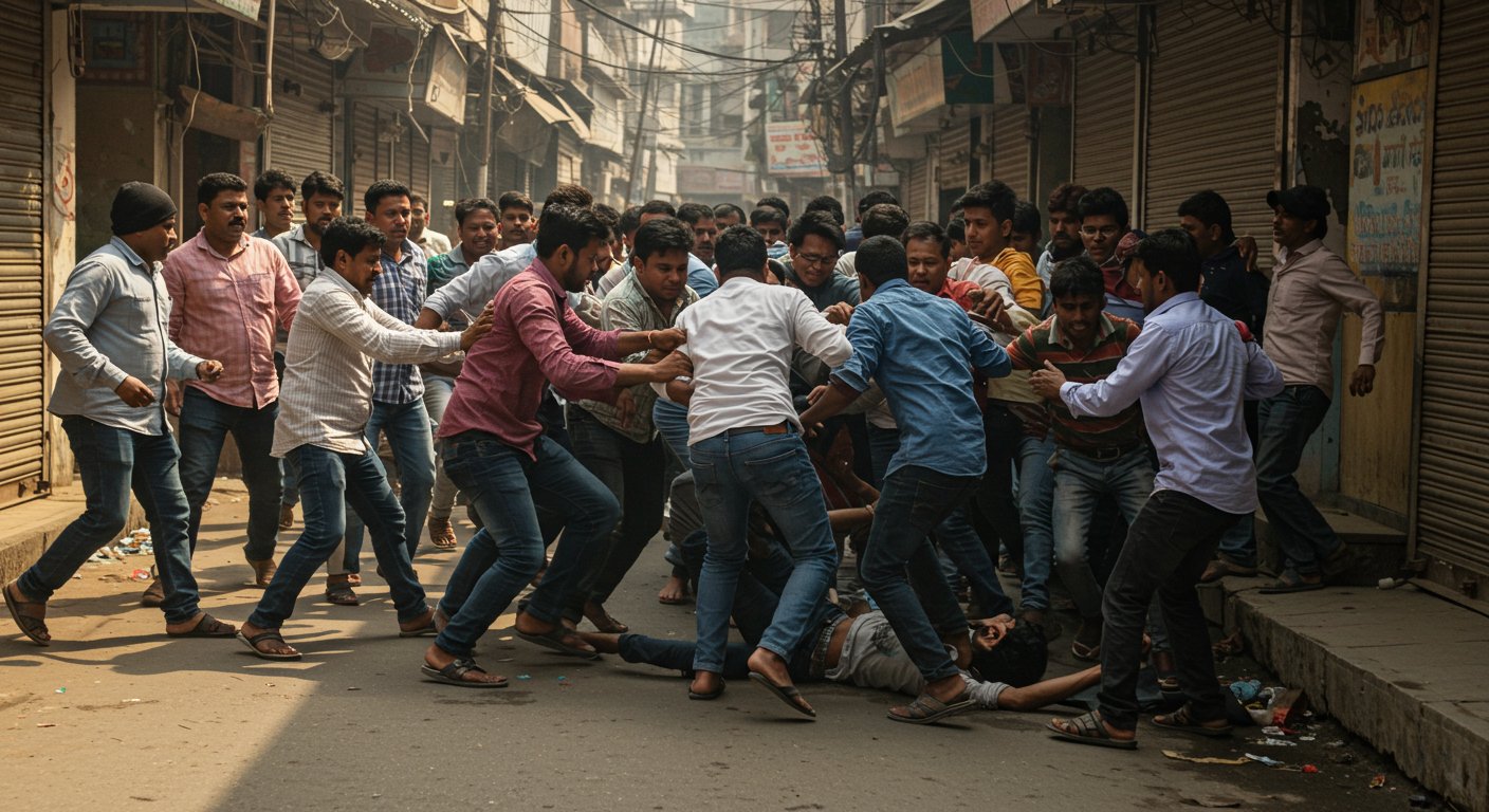 अलीगढ़ में खुलेआम गुंडागर्दी: रंगबाजी में फायरिंग, बालक सहित तीन को गोली, भीड़ ने दो बदमाशों को धर दबोचा