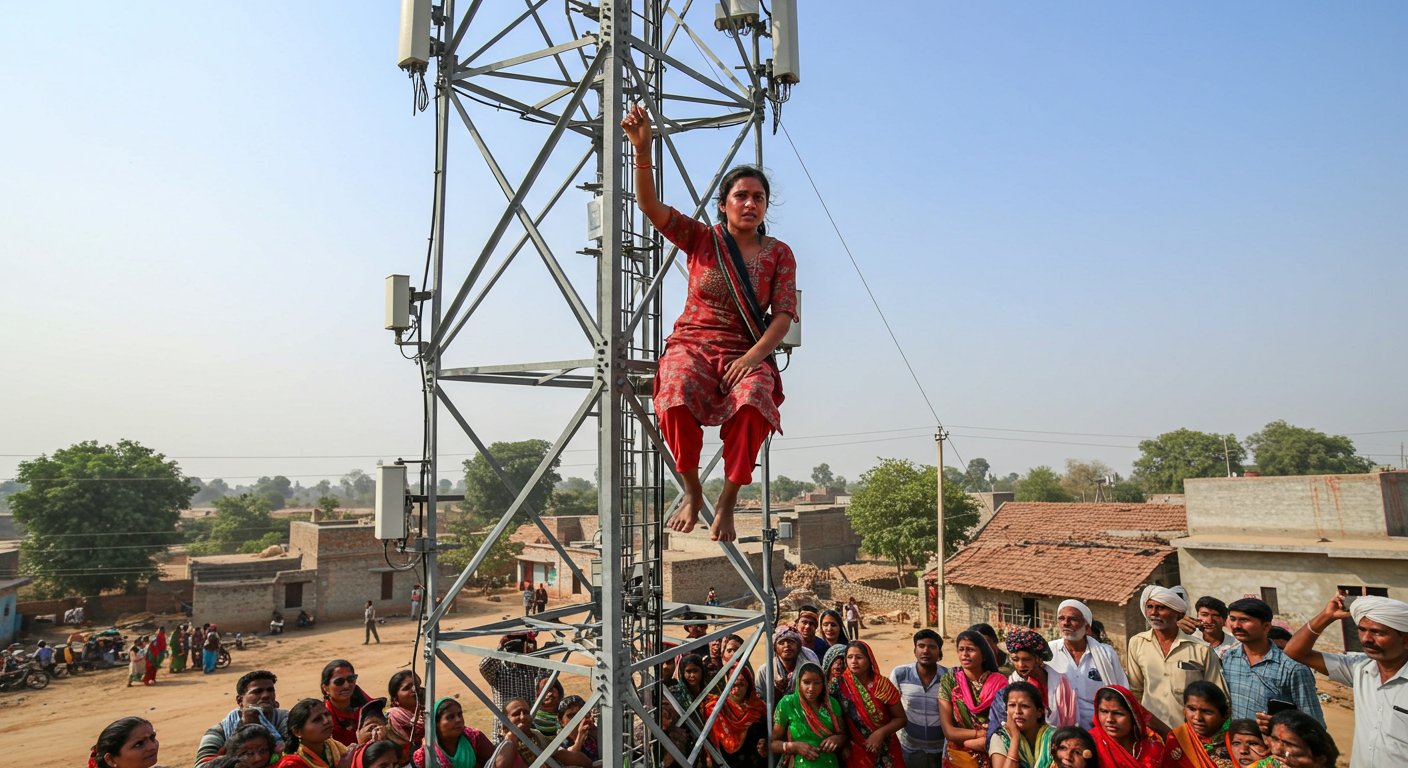 Aligarh: Young Woman Climbs Mobile Tower After Spat With Sister, Convinced By Father's Conference Call To Descend Safely