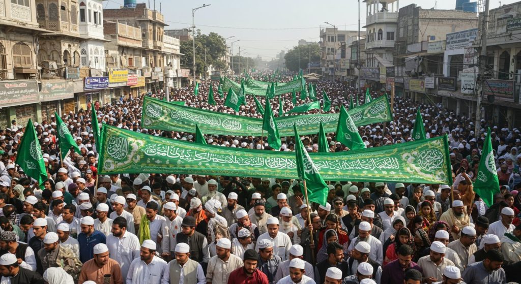 'Allah Hu Akbar' Echoed in UP: A Historic Mohammadi Procession in Honor of the Prophet Was Taken Out Amidst a Crowd of Thousands