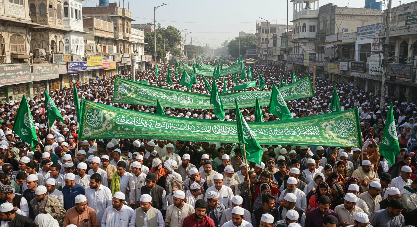 'Allah Hu Akbar' Echoed in UP: A Historic Mohammadi Procession in Honor of the Prophet Was Taken Out Amidst a Crowd of Thousands