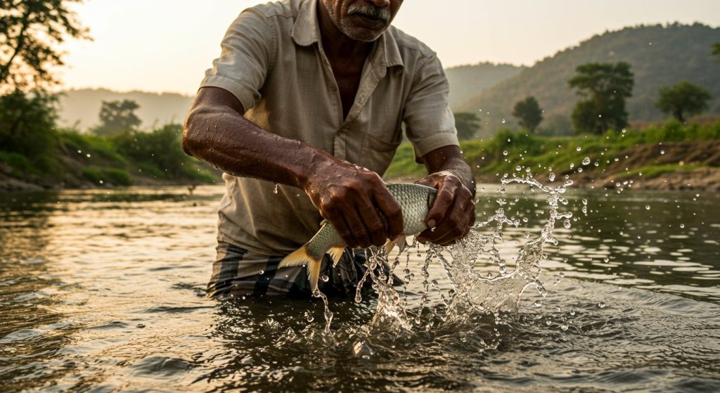 Unique Fisherman's 'Magical' Hand-Fishing Method Stuns Everyone, Video Goes Viral.