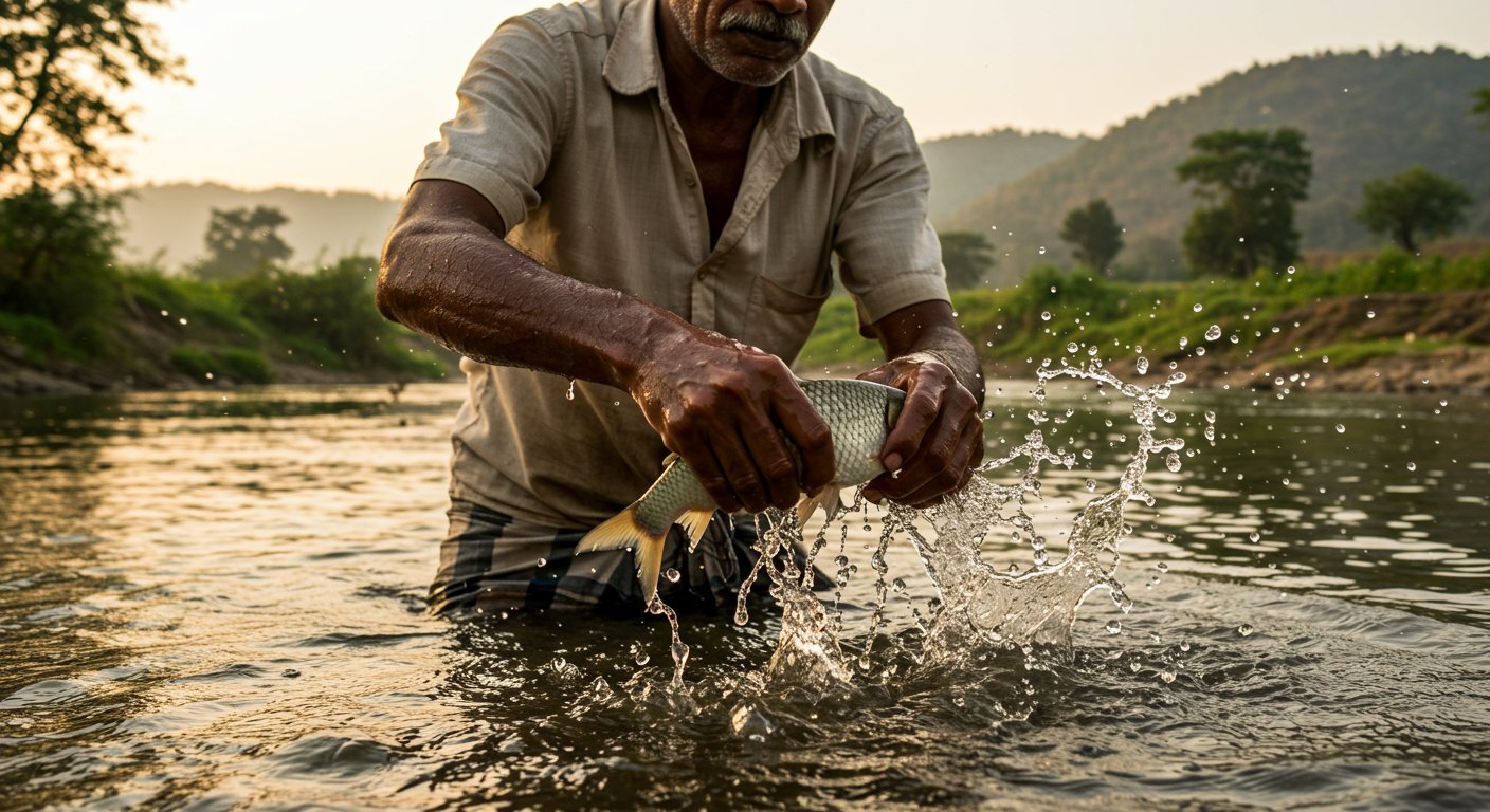 Unique Fisherman's 'Magical' Hand-Fishing Method Stuns Everyone, Video Goes Viral.