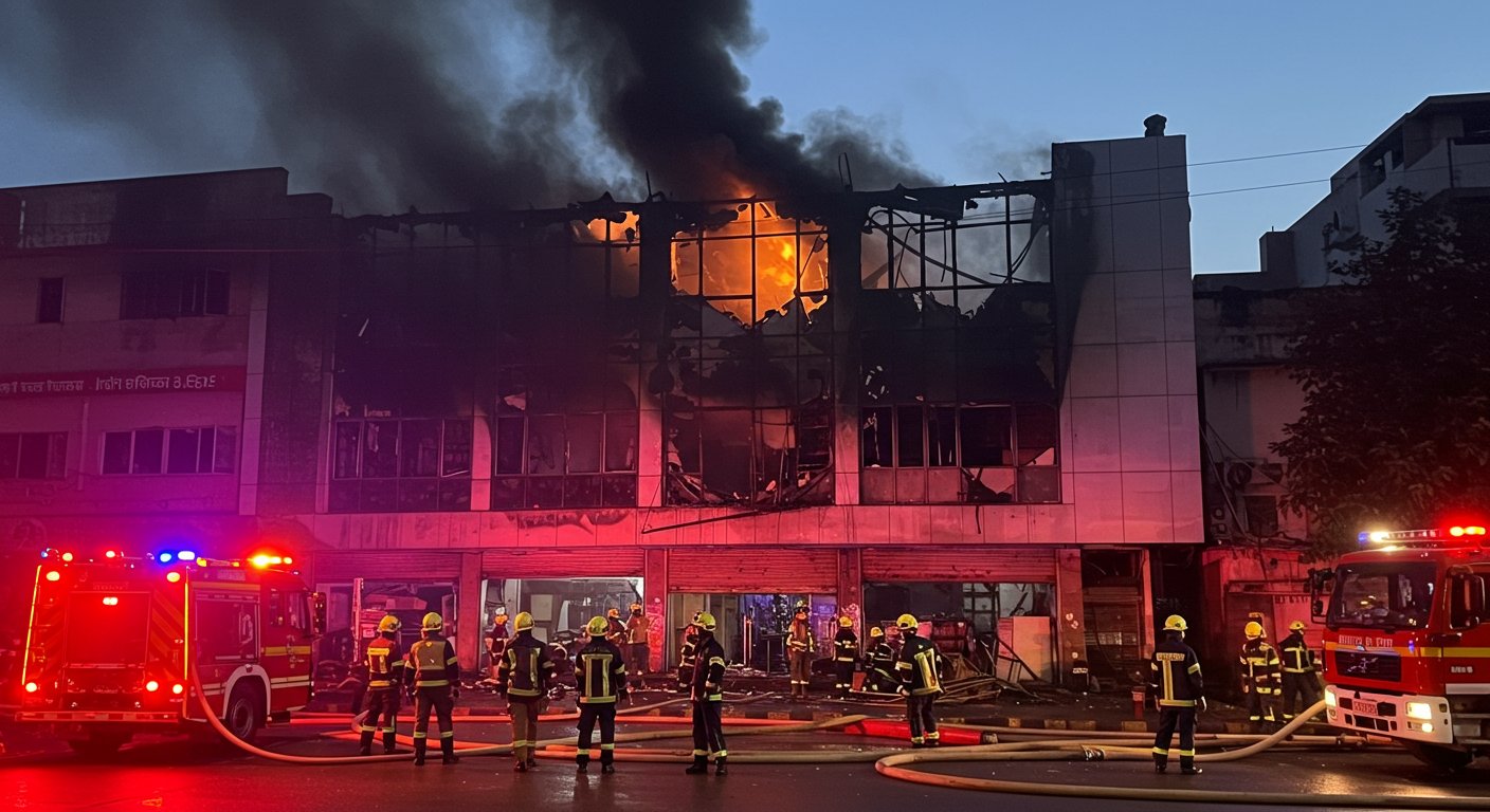 Massive Fire at Amethi's Naina Resort: Third-Floor Storeroom Gutted, Firefighters Bring Blaze Under Control