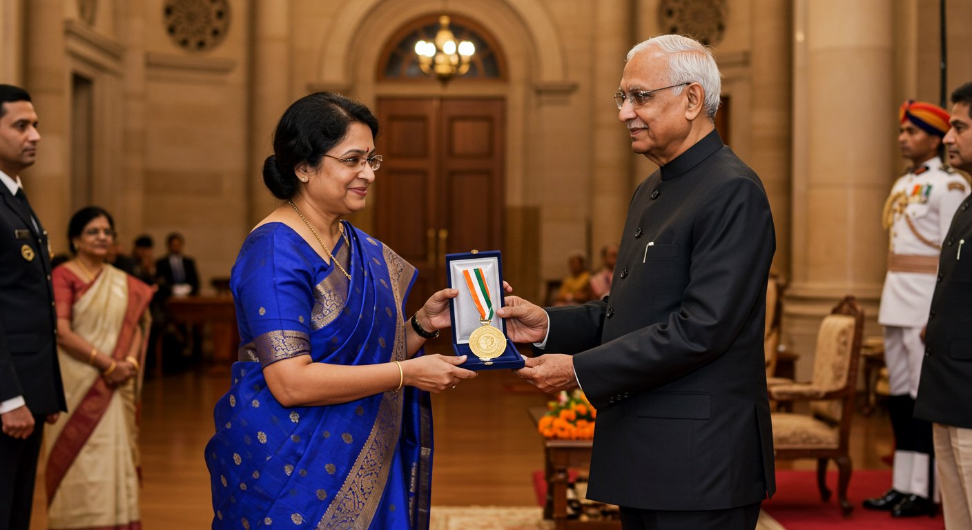 AMU Professor Vibha Sharma Honored with National Teacher Award by President; CM Yogi Shares Video to Congratulate